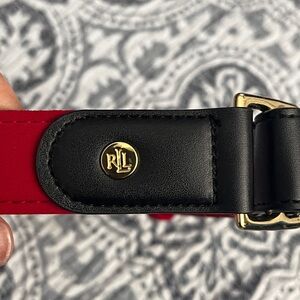 Ralph Lauren Red & Black Logo Dog Collar